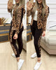 Leisure Sports Zipper Top Coat Pants 2 Two Pieces Sets
