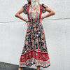 Bohemian Beach Dress Summer Rayon Viscose Ladies Fashion Flower Printed Vestidos Clothing Women Vintage Boho Floral Casual Dress by Wild and Free Boutique