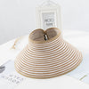 New Women Summer Visors Hat Foldable Sun Hat Wide Large Retro Hat Women's Adjustable Packable Roll-Up Visor Fashion Beach Hats Straw Hat Beach UV Protection Cap by Stevvex