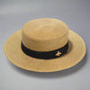 Women’s Straw Fedora with Metallic Bee Accent by FitiqueFit
