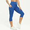 Casual Women's Yoga Pants Gym Fitness Sports Cropped Leggings Pocket Slim Pants Female Solid Color Women's Seamless Scrunch Legging Workout Leggings For Women Lift Tight Gym Yoga Home Pants by Stevvex