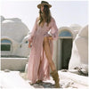 Boho Clothing Bohemian Solid Color Deep v Neck High Split Lantern Sleeve Sexy Dress by Wild and Free Boutique