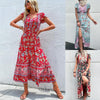 Bohemian Beach Dress Summer Rayon Viscose Ladies Fashion Flower Printed Vestidos Clothing Women Vintage Boho Floral Casual Dress by Wild and Free Boutique