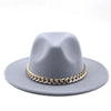 Elegant Green Fedora Hats Women Men Fedora Hats Wide Brim Fedora Hat Summer Chain Band Jazz Hats Winter Autumn Gentleman Outdoor Hat by Stevvex