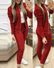 Leisure Sports Zipper Top Coat Pants 2 Two Pieces Sets