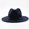 Vintage Winter Autumn Woolen Women Men Belt Buckle Fedora Hat Classic Wide Brim Floppy Hat Retro Warm Top Hat Vintage Cap Women Fedoras Durable Hat by Stevvex