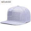 Raised Flag Embroidery Snapback Cap by FitiqueFit