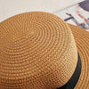 Classic Simple Female Hat For Summer Beach Hat Casual Lady Summer Solid Color Straw Hat Women Elegant Hat Traveling Hats UV Protection Sun Cap Women Flat Bowknot Design Cute Cap Girls Hat 56-58cm by Stevvex