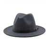 Vintage Winter Autumn Woolen Women Men Belt Buckle Fedora Hat Classic Wide Brim Floppy Hat Retro Warm Top Hat Vintage Cap Women Fedoras Durable Hat by Stevvex