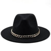 Elegant Green Fedora Hats Women Men Fedora Hats Wide Brim Fedora Hat Summer Chain Band Jazz Hats Winter Autumn Gentleman Outdoor Hat by Stevvex