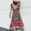 Bohemian Beach Dress Summer Rayon Viscose Ladies Fashion Flower Printed Vestidos Clothing Women Vintage Boho Floral Casual Dress by Wild and Free Boutique