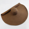 Summer Large Wide Brim Foldable Sun Hats For Women Foldable Sun Hat Wide Brim Summer Straw Floppy Beach Hat Oversized Sun Hat Modern Travel Straw Hat Fashionable Lady UV Protection Beach Hat 54-57cm by Stevvex