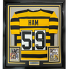 Framed Autographed/Signed Jack Ham HOF 88 35x39 Pittsburgh Bumble Bee Football Jersey JSA COA
