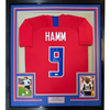 Framed Autographed/Signed Mia Hamm 35x39 Red Soccer Team USA United States World Cup Jersey Beckett BAS COA by Hall of Fame Sports Memorabilia