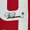 Framed Autographed/Signed Mia Hamm 35x39 Red Soccer Team USA United States World Cup Jersey Beckett BAS COA
