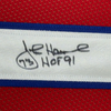Framed Autographed/Signed John Hannah HOF 91 35x39 New England Red Football Jersey JSA COA by Hall of Fame Sports Memorabilia
