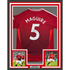 Framed Autographed/Signed Harry Maguire 35x39 Manchester United Red Soccer Jersey Beckett BAS COA