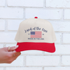 Land Of The Free Trucker Hat by Hey Jude Graphic Tees