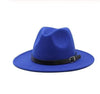 Vintage Winter Autumn Woolen Women Men Belt Buckle Fedora Hat Classic Wide Brim Floppy Hat Retro Warm Top Hat Vintage Cap Women Fedoras Durable Hat by Stevvex