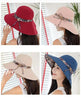New Fashionable Women Sun Hat Summer Hat Foldable Ladies Wide Large Brim Floppy Folding Summer Beach Sun Hat Comfortable Cotton Cap Anti-UV Big Summer Biking Beach Hat Fashion Sun Hat by Stevvex