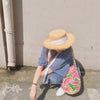 Vintage Straw Hat Women Wide Sun Protection Beach Hat Black And White Ribbon Bowknot Cute Design Straw Cap Women Elegant Summer Hat Beach Fedoras Casual Ladies Flat Top Hat by Stevvex