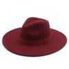 Fashionable Fedora Hats Women Wide Brim Dress Caps Women's Fedora Hats Elegant Wide Brim Fedora Hat Wedding Men Hat Warm Retro Style Belt 56-58cm by Stevvex