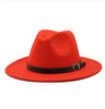 Vintage Winter Autumn Woolen Women Men Belt Buckle Fedora Hat Classic Wide Brim Floppy Hat Retro Warm Top Hat Vintage Cap Women Fedoras Durable Hat by Stevvex