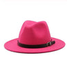 Vintage Winter Autumn Woolen Women Men Belt Buckle Fedora Hat Classic Wide Brim Floppy Hat Retro Warm Top Hat Vintage Cap Women Fedoras Durable Hat by Stevvex