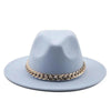 Elegant Green Fedora Hats Women Men Fedora Hats Wide Brim Fedora Hat Summer Chain Band Jazz Hats Winter Autumn Gentleman Outdoor Hat by Stevvex