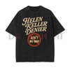 "Helen Keller Denier" Vintage Washed T-Shirt – Absurd Humor Graphic Tee by Dog Mom Hat