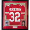 Framed Autographed/Signed TreVeyon Henderson 35x39 Ohio State Red College Football Jersey Beckett BAS COA