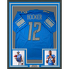 Framed Autographed/Signed Hendon Hooker 35x39 Detroit Blue Football Jersey Beckett BAS COA