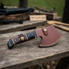 Damascus Bearded Hatchet with Contoured Full Tang Handle by JW SteelCrafts