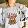 Highland Mess Graphic Sweatshirt | Cute Highland Cow Western Crewneck