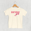 Birthday Girl (Pink Sans Serif + Script) (Kids) by Ivy + Cloth
