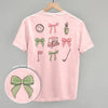 Pink & Green Golf Doodles (Back Print) by Ivy + Cloth