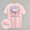 America Red & Blue Eagle (Back Print) by Ivy + Cloth
