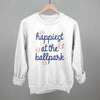 Happiest At The Ballpark Navy Script