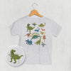 Dinosaur Doodles Blue/Green (Kids Back Print) by Ivy + Cloth