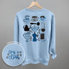 Blue & Brown Coffee Doodles (Back Print)