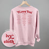 I Love You Book Quotes Back Print by Ivy + Cloth