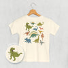 Dinosaur Doodles Blue/Green (Kids Back Print) by Ivy + Cloth