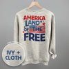 America Land Of The Free Distressed (Back Print) by Ivy + Cloth