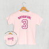 Birthday Girl Varsity #3 (Kids Back Print)