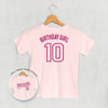 Birthday Girl Varsity #10 (Kids Back Print)