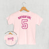 Birthday Girl Varsity #5 (Kids Back Print)