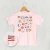 Patriotic Retro Doodles (Kids Back Print) by Ivy + Cloth