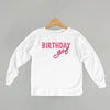 Birthday Girl (Pink Sans Serif + Script) (Kids) by Ivy + Cloth