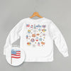 Patriotic Retro Doodles (Kids Back Print) by Ivy + Cloth