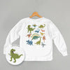 Dinosaur Doodles Blue/Green (Kids Back Print) by Ivy + Cloth